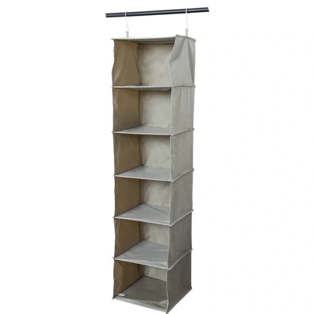 *6 Shelf Hanging Closet Organizer Gray 2